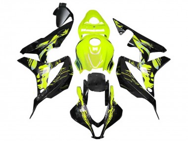 Meilleurs Carénages Moto Honda CBR600RR 2007-2008 - Jaune Noir Brillant