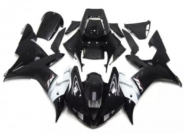 Meilleurs Carénages Moto Yamaha YZF R1 2002-2003 - Noir Brillant Blanc Argent