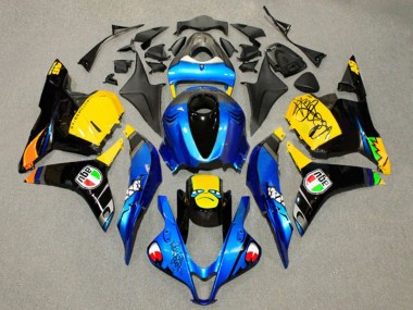 Meilleurs Carénages Moto Honda CBR600RR 2009-2012 - Bleu Jaune Noir Brillant Requin 46