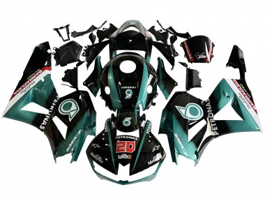 Meilleurs Carénage Moto Honda CBR600RR 2013-2023 - Bleu Sarcelle Noir Brillant Petronas 20