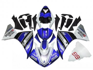 Meilleurs Carénages Moto Yamaha YZF R1 2009-2011 - Blanc Bleu Noir Yamalube ENEOS M1