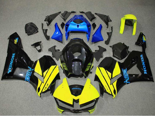 Carénages Moto Honda CBR600RR 2013-2023 - Bleu Jaune Noir Brillant