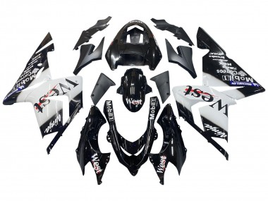 Meilleurs Carénages Moto Kawasaki ZX10R 2004-2005 - Blanc Noir West Ninja