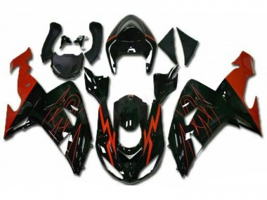 Meilleurs Carénages Moto Kawasaki ZX10R 2006-2007 - Noir Brillant Rouge