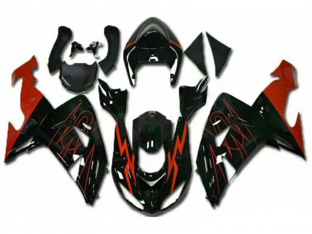 Carénages Moto Kawasaki ZX10R 2006-2007 - Noir Brillant Rouge
