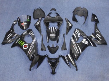 Meilleurs Carénages Moto Kawasaki ZX10R 2006-2007 - Noir Mat Blanc Vert Monstre