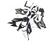 Carénages Moto Kawasaki ZX10R 2008-2010 - Noir Brillant Blanc Vert Monstre Elf