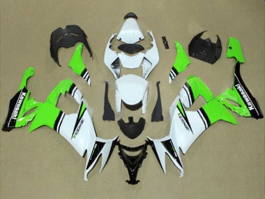Meilleurs Carénages Moto Kawasaki ZX10R 2008-2010 - Blanc Vert Noir