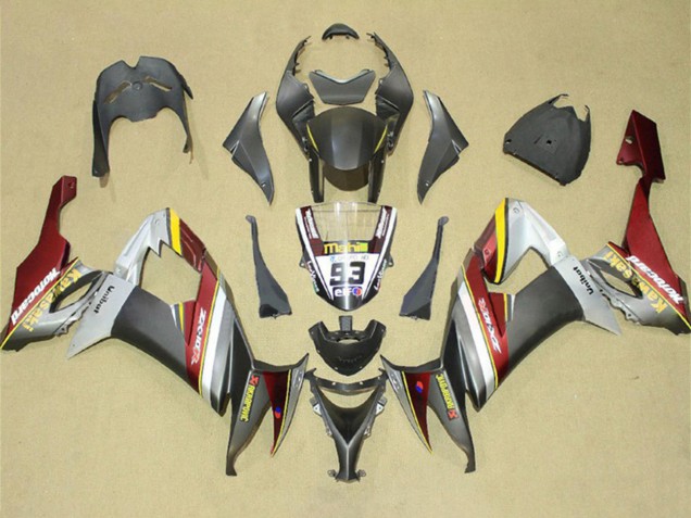 Carénages Moto Kawasaki ZX10R 2008-2010 - Argent Gris Jaune Rouge