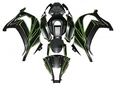 Meilleurs Carénages Moto Kawasaki ZX10R 2008-2010 - Noir Mat Vert Doubler