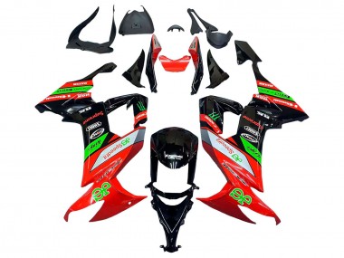 Meilleurs Carénages Moto Kawasaki ZX10R 2008-2010 - Rouge Vert Noir