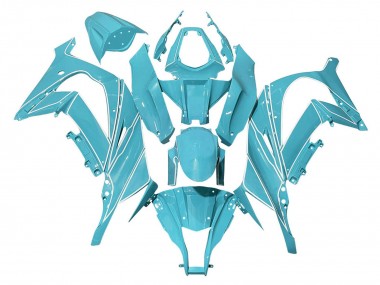 Meilleurs Carénages Moto Kawasaki ZX10R 2008-2010 - Bleu Clair Blanc Doubler