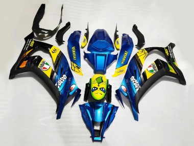 Meilleurs Carénages Moto Kawasaki ZX10R 2008-2010 - Bleu Jaune Noir Requin