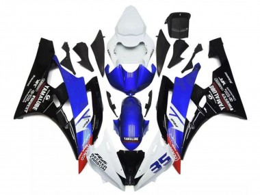 Meilleurs Carénages Moto Yamaha YZF R6 2006-2007 - Blanc Bleu Noir Brillant Yamalube Becker Carbon