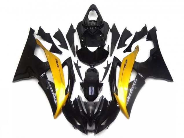 Carénage Moto Yamaha YZF R6 2008-2016 - Or Noir Brillant