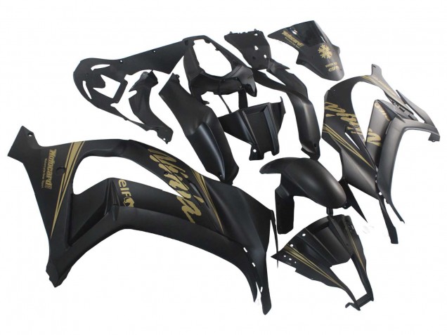 Carénages Moto Kawasaki ZX10R 2011-2015 - Noir Mat Or Neige Elf