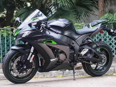 Meilleurs Carénages Moto Kawasaki ZX10R 2011-2015 - Noir Mat Vert Blanc Rayon de Miel
