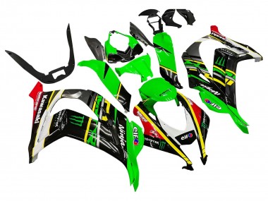 Meilleurs Carénages Moto Kawasaki ZX10R 2016-2020 - Vert Jaune Rouge Noir Elf Monstre