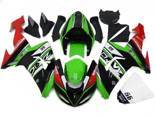Carénages Moto Kawasaki ZX10R 2006-2007 - Vert Blanc Rouge Noir 66