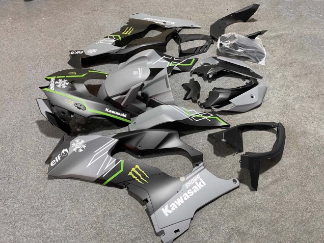 Carénages Moto Kawasaki ZX10R 2021-2025 - Gris Noir Mat Vert Blanc Elf Neige Monstre