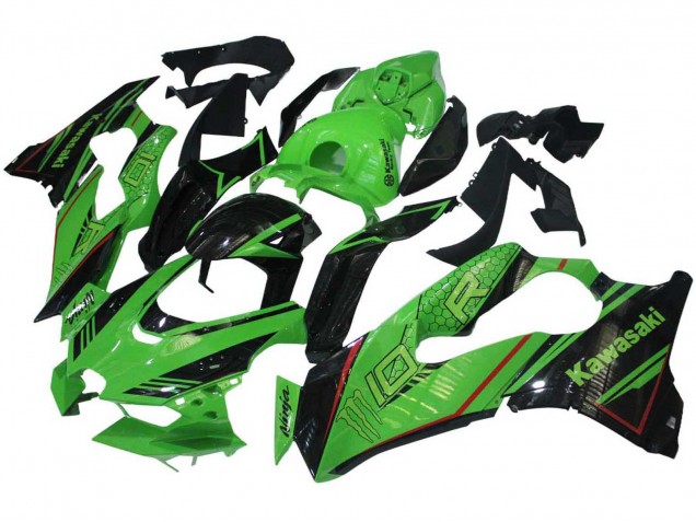 Carénages Moto Kawasaki ZX10R 2021-2026 - Vert Noir Brillant