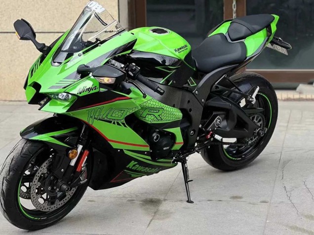 Carénages Moto Kawasaki ZX10R 2021-2026 - Vert Noir Brillant