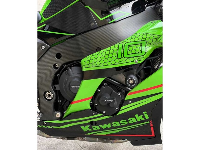 Carénages Moto Kawasaki ZX10R 2021-2026 - Vert Noir Brillant