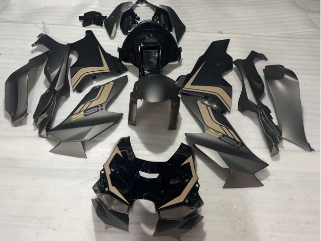 Carénages Moto Kawasaki ZX10R 2021-2025 - Noir Mat Noir Brillant Brun