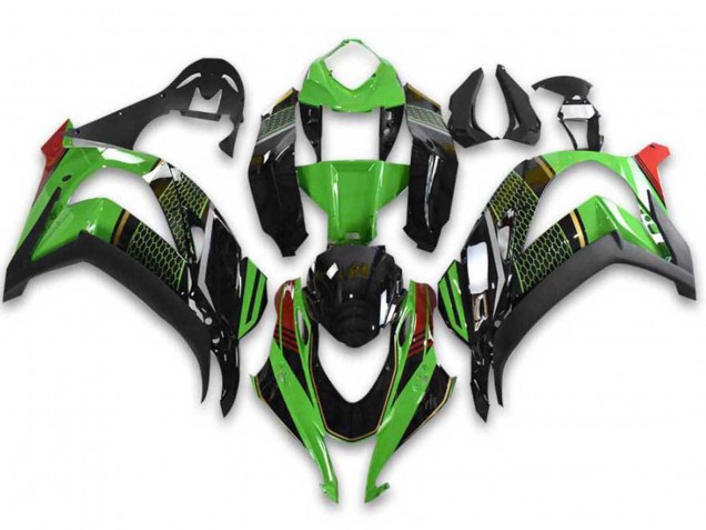 Carénages Moto Kawasaki ZX10R 2021-2026 - Vert Noir Rouge Rayon de Miel