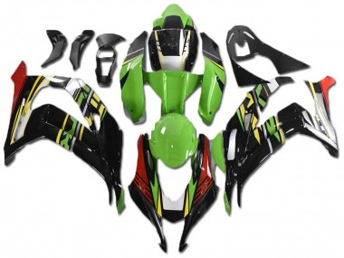 Meilleurs Carénages Moto Kawasaki ZX10R 2021-2025 - Vert Jaune Rouge Noir
