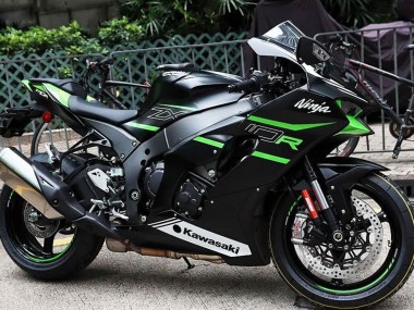 Meilleurs Carénages Moto Kawasaki ZX10R 2021-2025 - Noir Vert Blanc