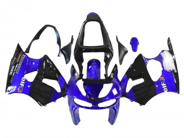 Meilleurs Carénages Moto Kawasaki ZX6R 1998-1999 - Bleu Noir Brillant Elf Bridgestone