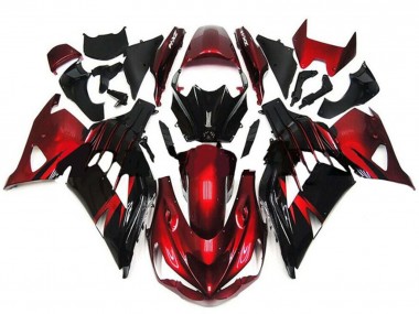 Meilleurs Carénages Moto Kawasaki ZX14R ZZR1400 2012-2024 - Rouge Noir Brillant