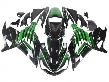 Meilleurs Carénages Moto Kawasaki ZX14R ZZR1400 2012-2024 - Vert Noir Brillant Bande