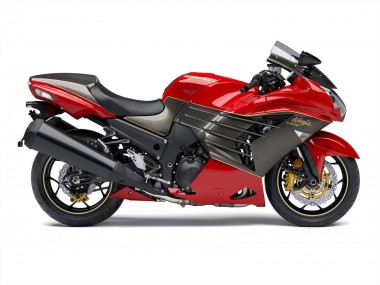 Meilleurs Carénages Moto Kawasaki ZX14R ZZR1400 2012-2024 - Rouge Noir Mat Or Ninja