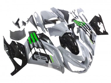 Meilleurs Carénages Moto Kawasaki ZX14R ZZR1400 2012-2024 - Gris Vert Noir