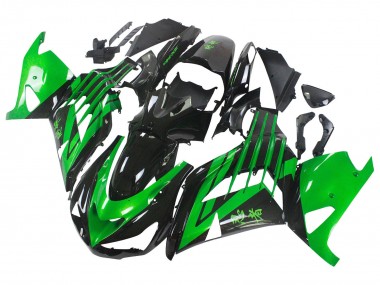 Meilleurs Kits Carénage Moto Kawasaki ZX14R ZZR1400 2012-2024 - Vert Noir Brillant