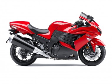 Meilleurs Carénage Moto Kawasaki ZX14R ZZR1400 2012-2024 - Rouge Noir Mat