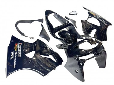 Meilleurs Carénages Moto Kawasaki ZX6R 1998-1999 - Noir Brillant Jaune Elf Bridgestone