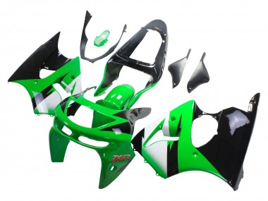 Meilleurs Carénages Moto Kawasaki ZX6R 1998-1999 - Vert Blanc Noir Brillant