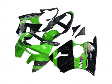 Meilleurs Carénages Moto Kawasaki ZX6R 1998-1999 - Vert Noir Brillant Elf Bridgestone