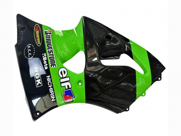 Carénages Moto Kawasaki ZX6R 1998-1999 - Vert Noir Brillant Elf Bridgestone