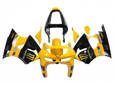Meilleurs Carénages Moto Kawasaki ZX6R 1998-1999 - Jaune Noir Monstre Elf Bridgestone