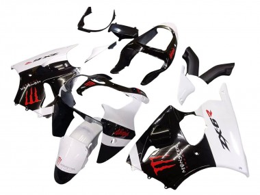 Meilleurs Carénages Moto Kawasaki ZX6R 2000-2002 - Blanc Noir Rouge Monstre