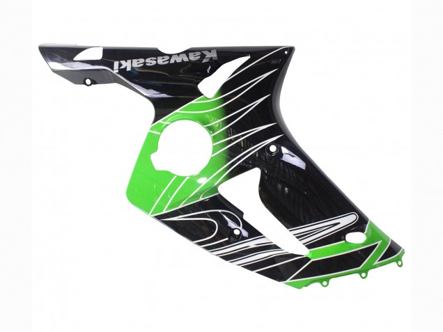Carénages Moto Kawasaki ZX6R 2003-2004 - Vert Blanc Noir