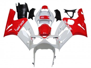 Meilleurs Carénages Moto Kawasaki ZX6R 2003-2004 - Blanc Rouge