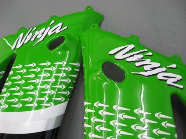 Meilleurs Carénages Moto Kawasaki ZX6R 2003-2004 - Vert Blanc Noir Elf Bridgestone