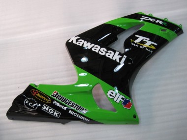 Meilleurs Carénages Moto Kawasaki ZX6R 2003-2004 - Vert Noir Elf Bridgestone