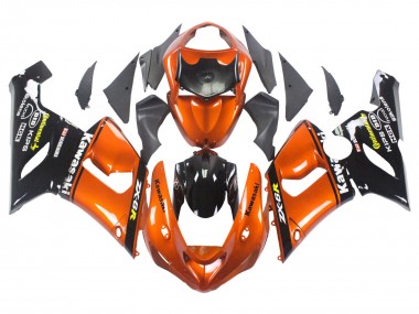 Meilleurs Carénage Moto Kawasaki ZX6R 2005-2006 - Orange Noir