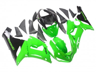 Meilleurs Carénages Moto Kawasaki ZX6R 2005-2006 - Vert Noir Ninja